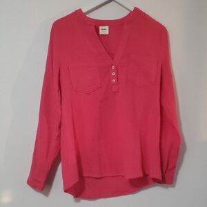 MOTE Pink V-Neck Blouse M